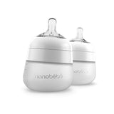 Nanobébé US White / 2-Pack / 5 oz. Flexy Silicone Baby Bottle - 5oz & 9oz